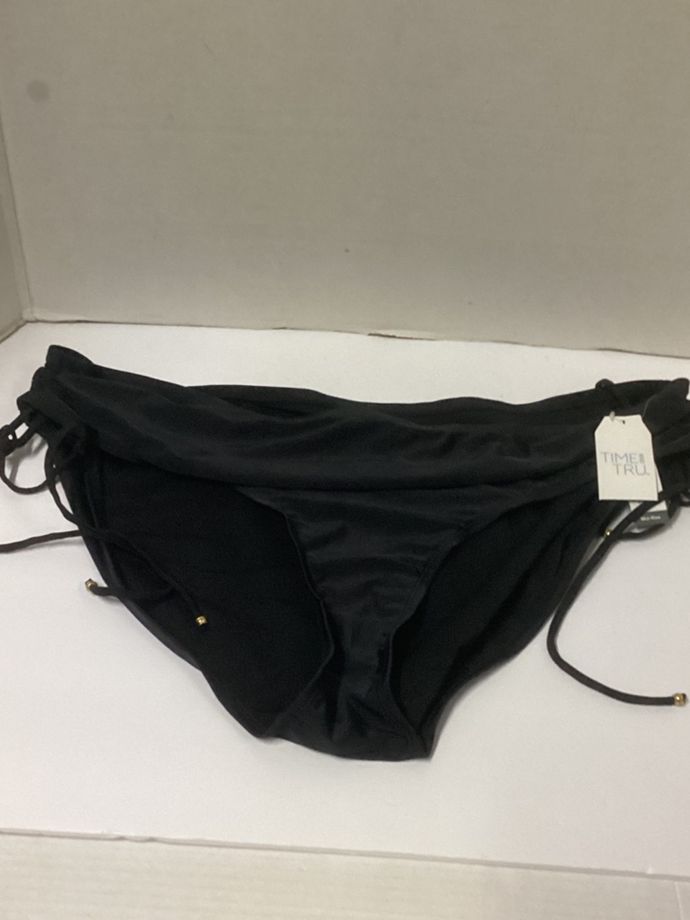 Time and Tru Black Ruched Bikini Bottom